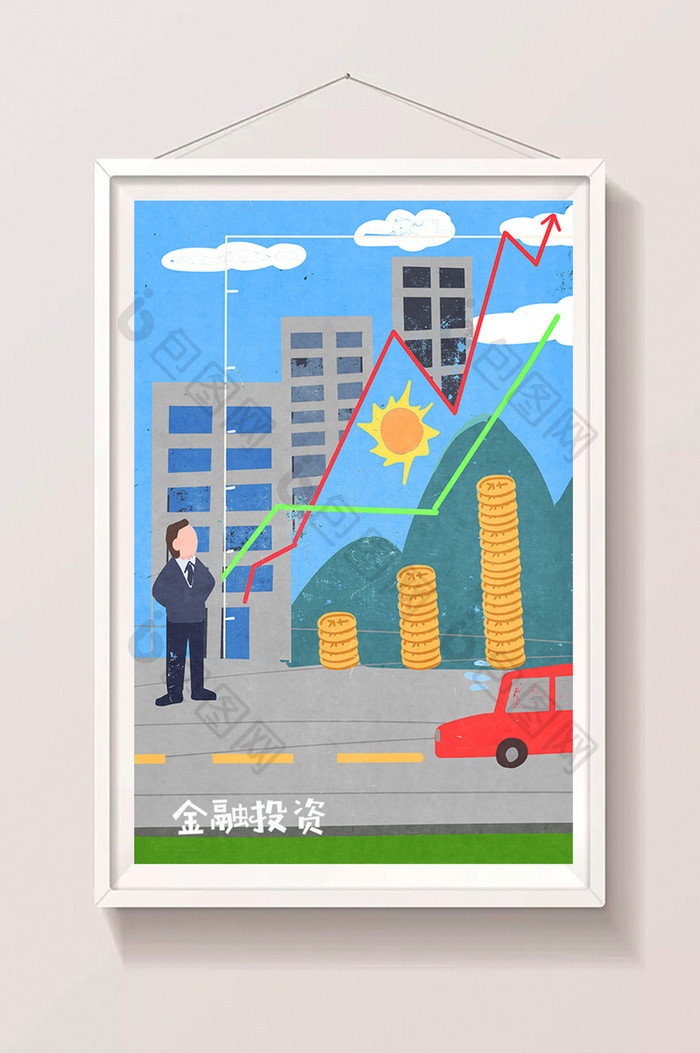 金融投资信息科技未来科技插画