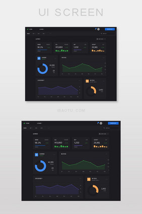 深色后台大数据UI界面