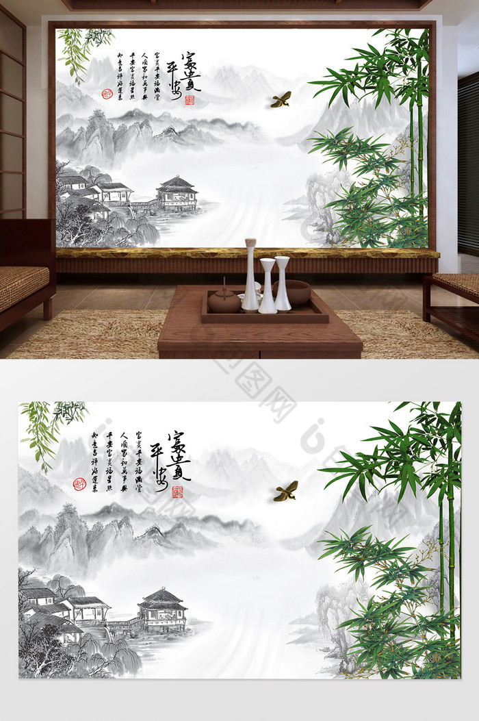 景现代竹子背景墙图片图片