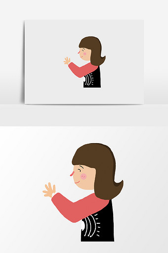 手绘交谈的女人插画元素图片