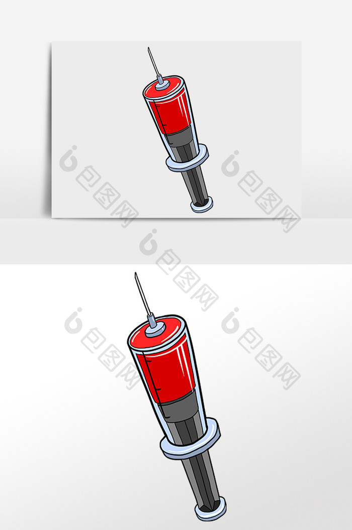 卡通大号注射器插画