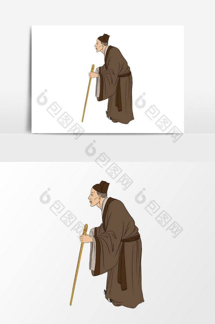 中国风古代老人形象图片