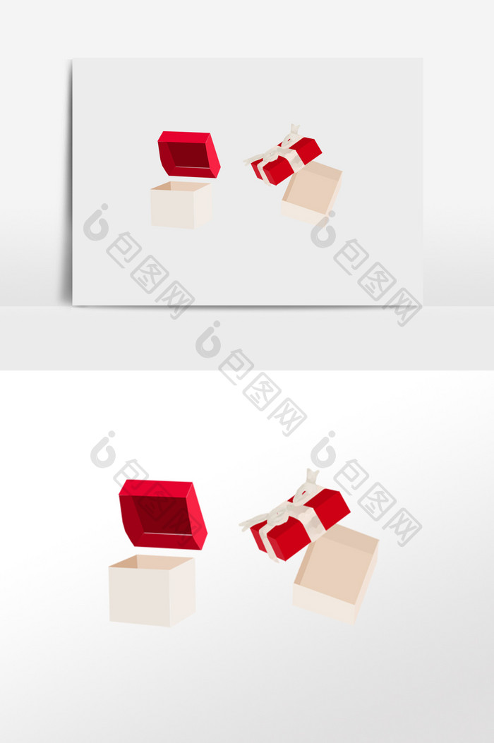 红色礼盒插画素材