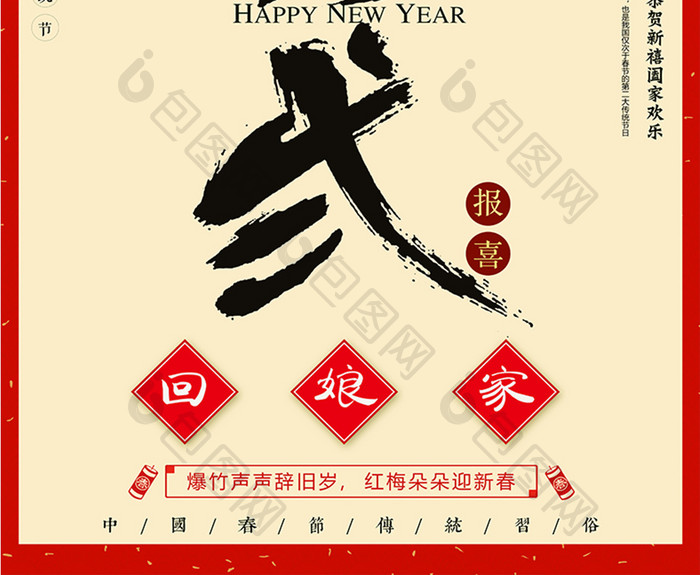 2019年大年初二春节回娘家海报