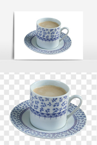 中国风陶瓷杯子咖啡组合元素图片