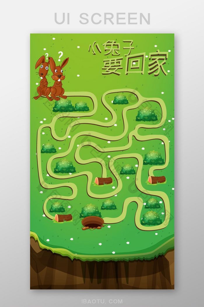 绿色森林卡通手机迷宫休闲小游戏界面图片图片