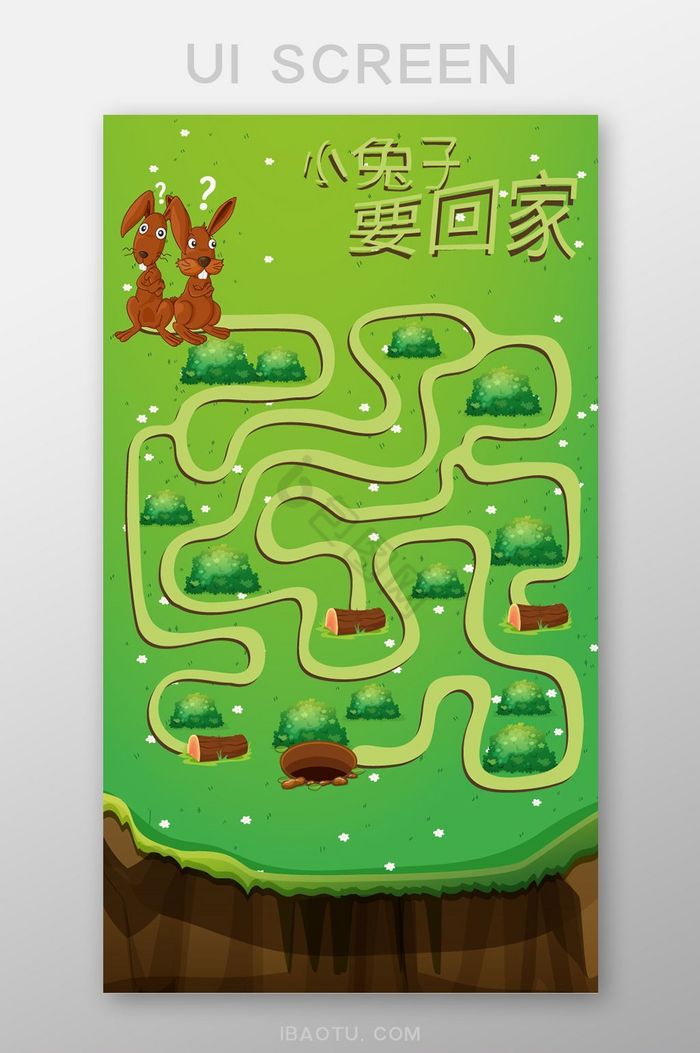 绿色森林卡通手机迷宫休闲小游戏界面图片