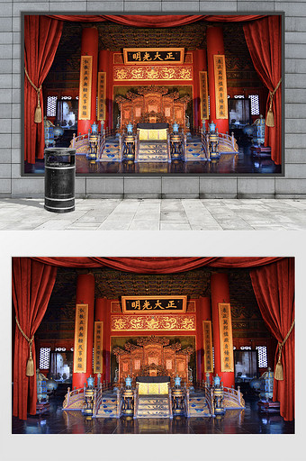 中式古典影楼婚纱写真摄影背景定制图片