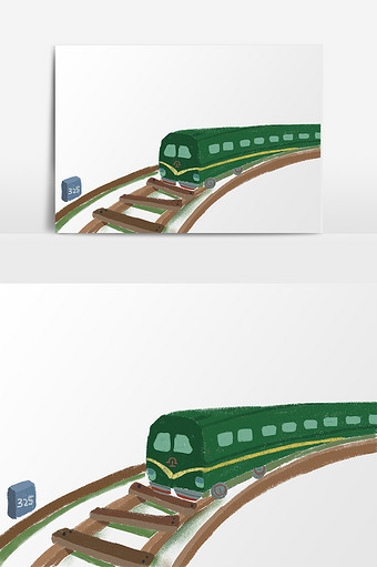 卡通交通工具火车元素图片