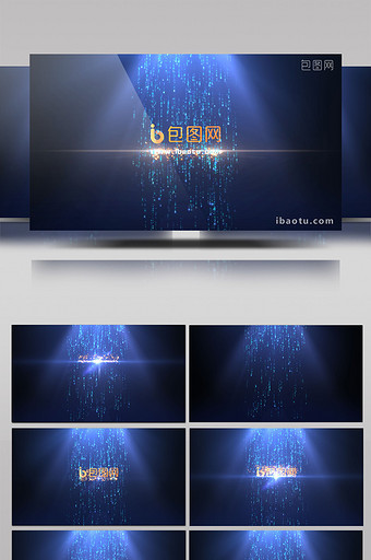 大气粒子瀑布商务企业logo演绎AE模板图片