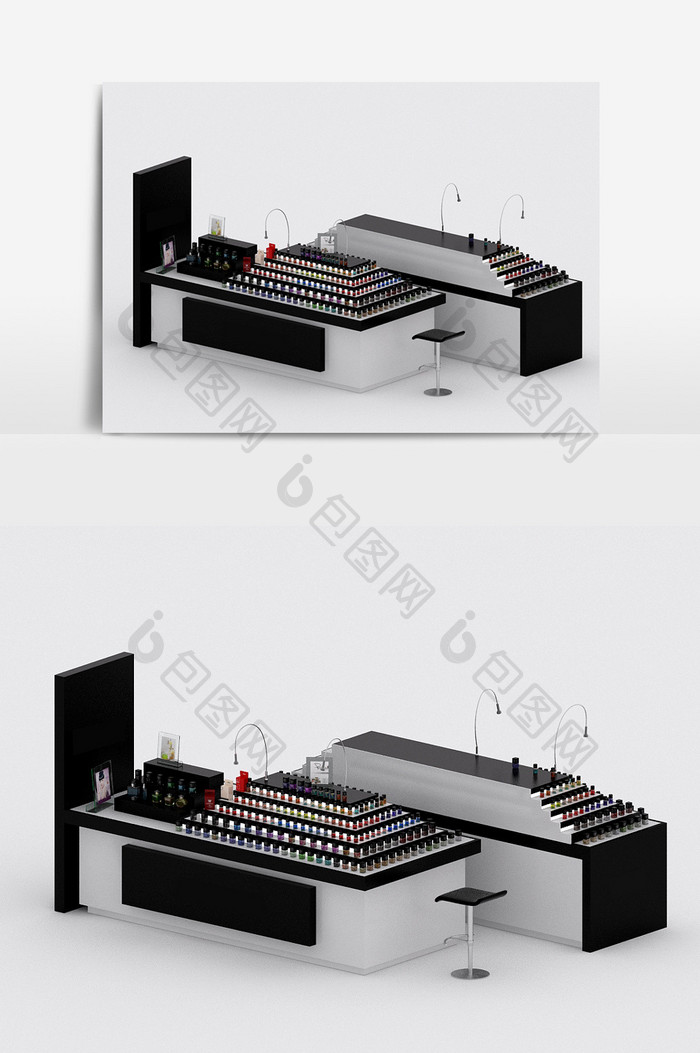 现代商场商品化妆品陈设品组合3d模型