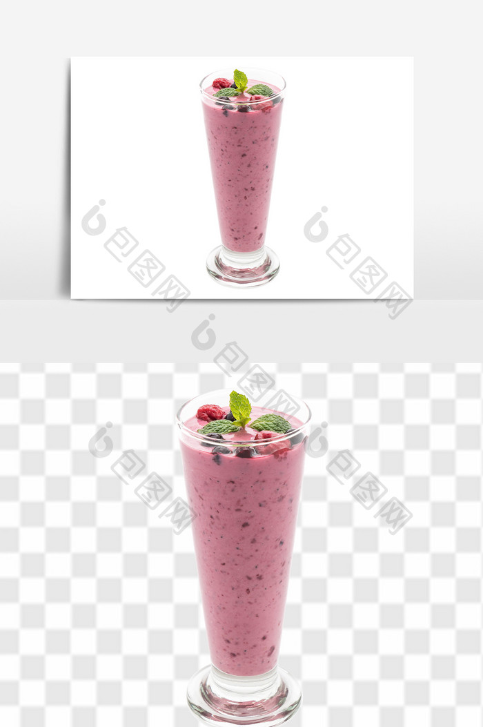 蓝莓水果酸奶素材