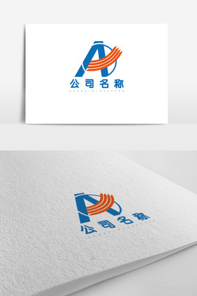 蓝色橙色充满活力的科技logo标志