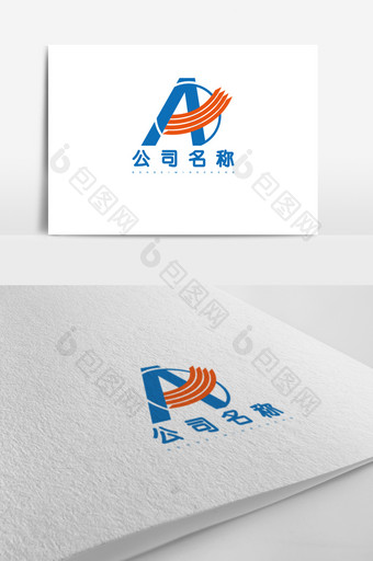 蓝色橙色充满活力的科技logo标志图片