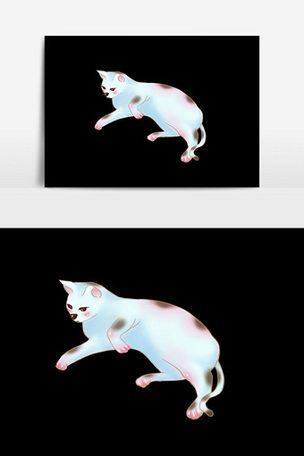 可爱白色猫咪元素设计图片