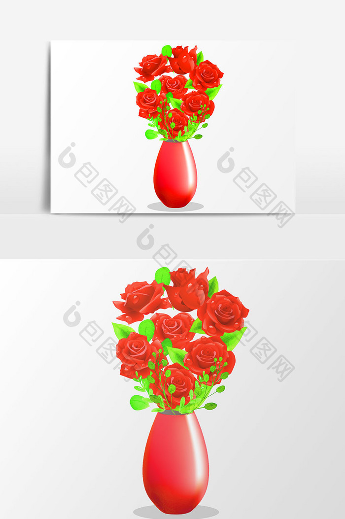 红色花朵设计元素