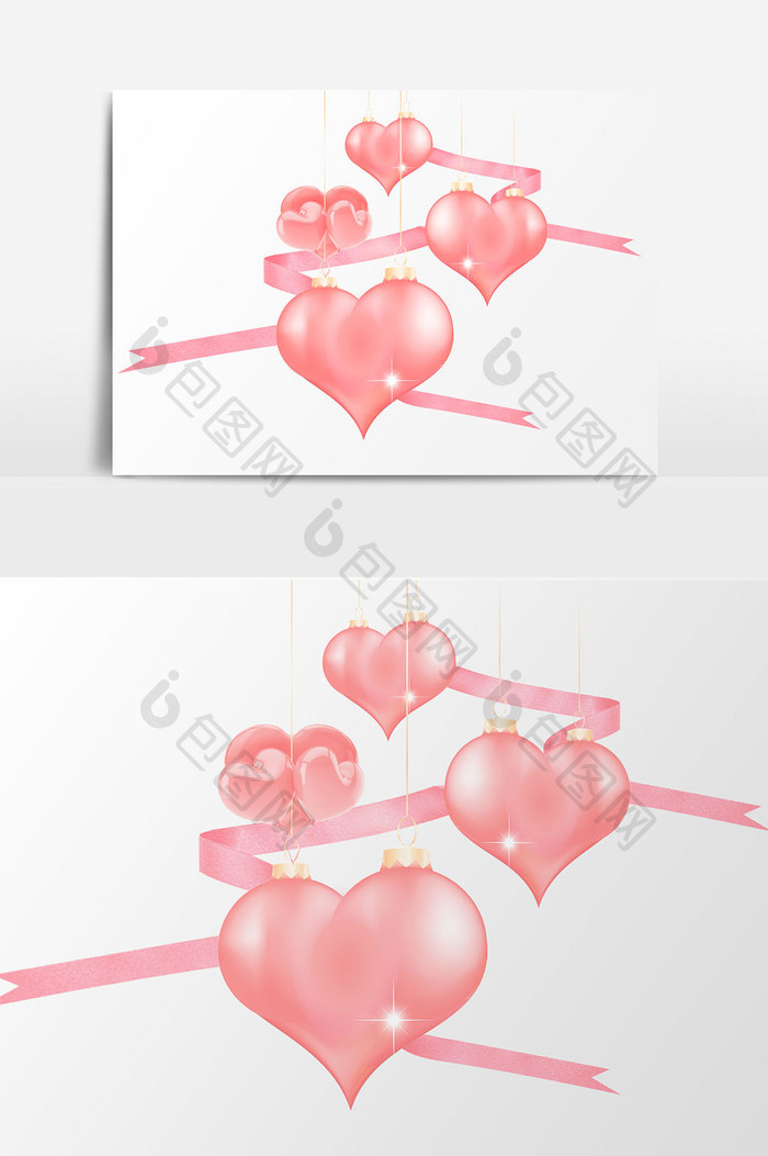 粉色气球装饰元素