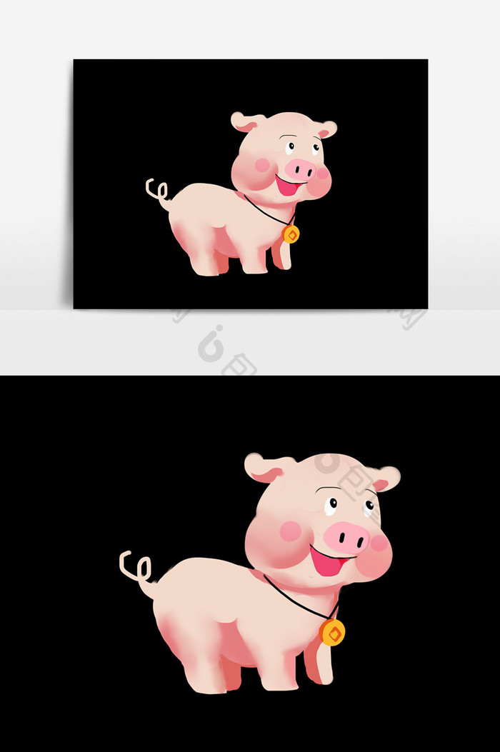 新年猪猪形元素设计
