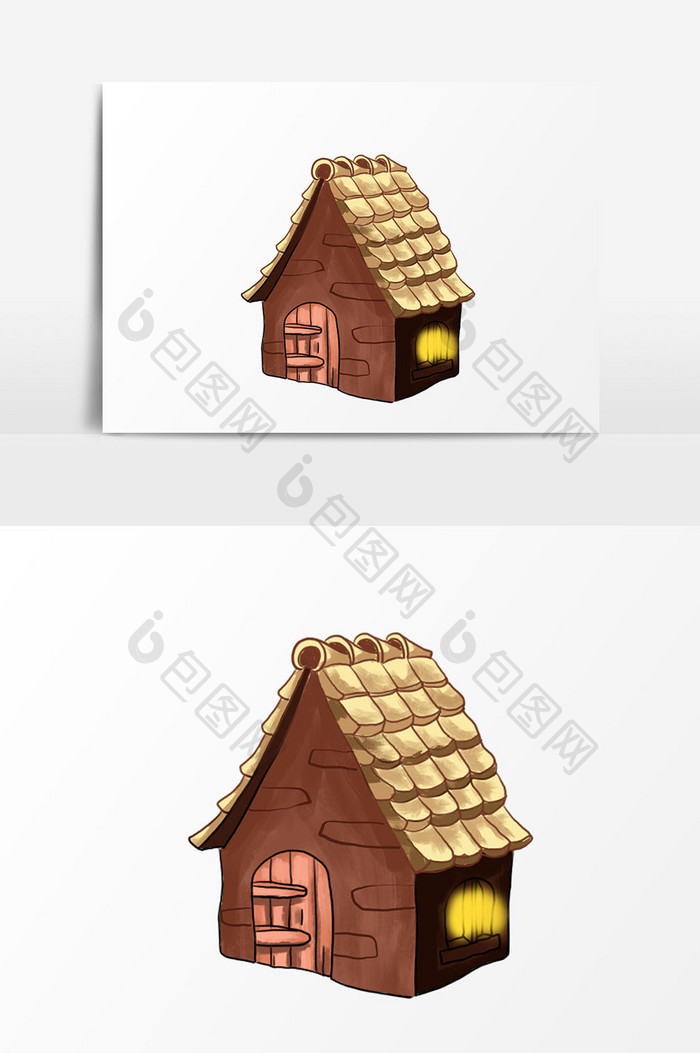 卡通小房子元素设计