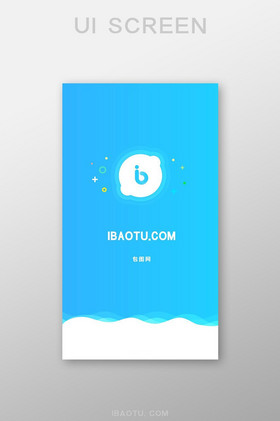 蓝色简约矢量大气app起始页波浪波纹