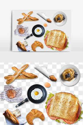 早餐文件食品抠图图