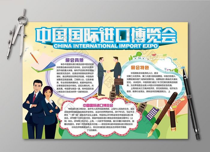 首届中国国际进口博览会手抄报图片