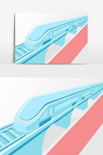 交通工具卡通高铁交通运输元素图片