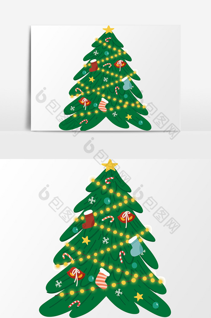圣诞插画圣诞树元素