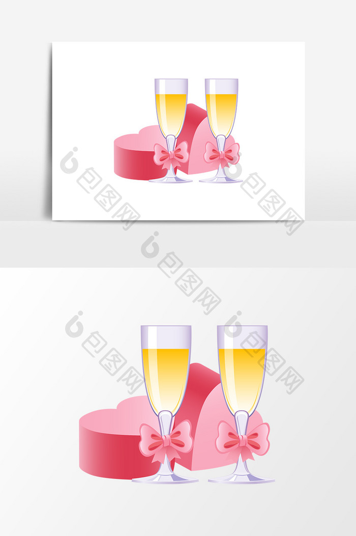 礼盒香槟设计元素