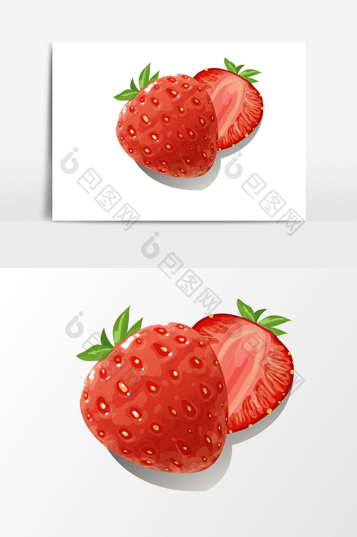 手绘卡通草莓设计元素