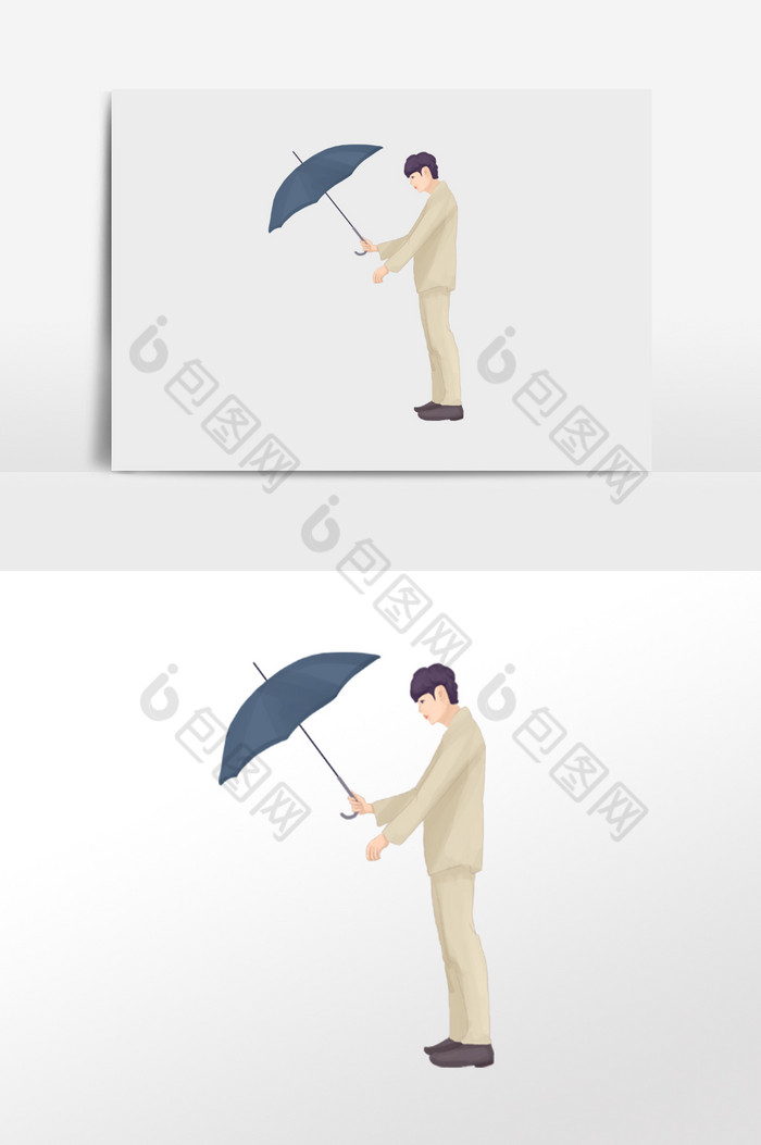 撑伞人物插画图片图片