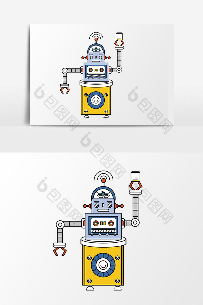 卡通机械机械人元素