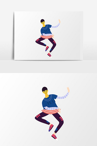 跳舞男人元素设计图片