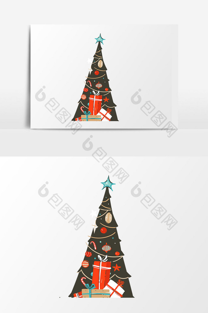 圣诞节圣诞树元素设计