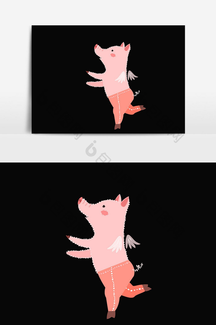 卡通可爱小猪猪元素设计