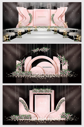 粉色小清新唯美婚礼效果图图片