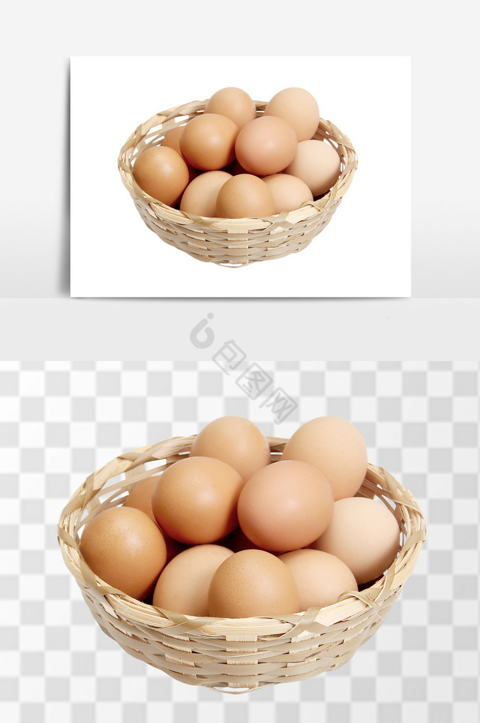 新鲜美味一筐土鸡蛋组合图片
