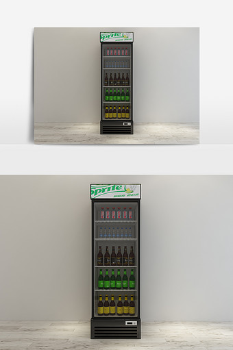 现代简约饮料冰柜模型图片