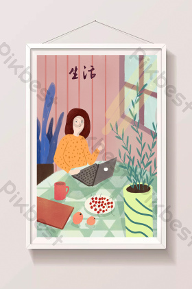 生活方式美好生活每天早安插画图片