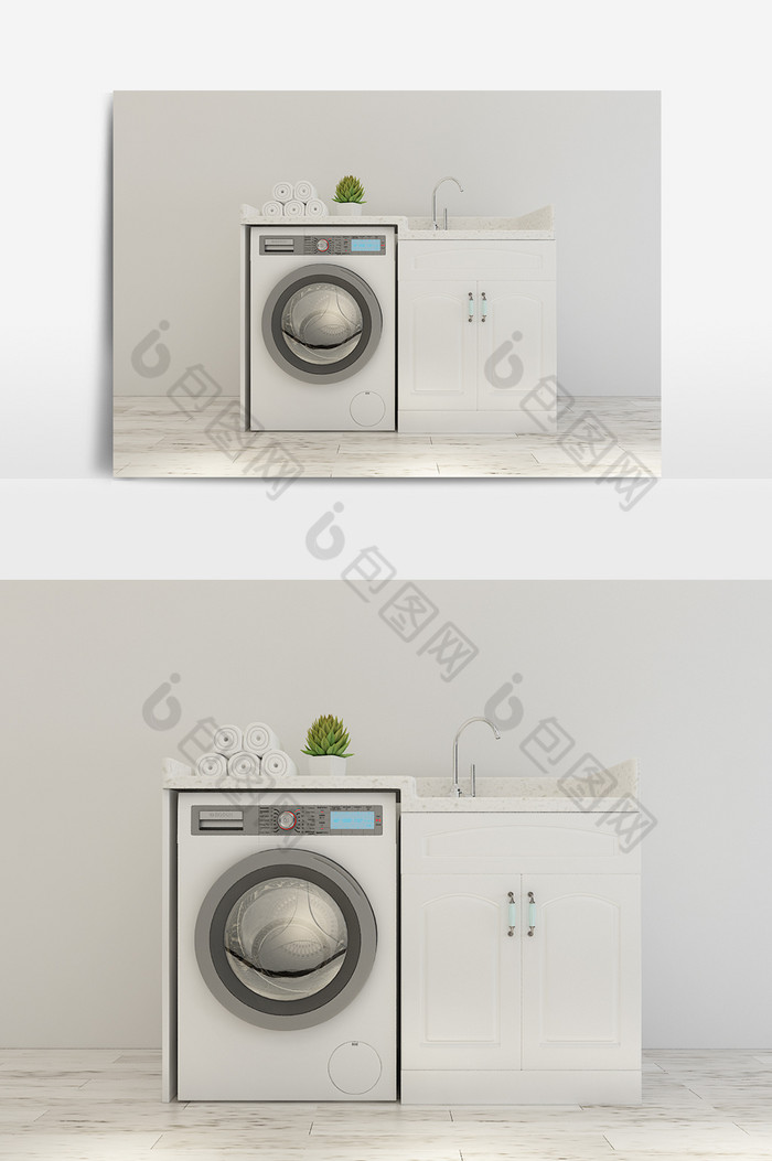 简约白色洗衣机模型图片图片