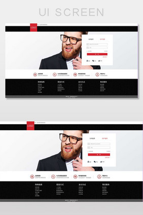 简约大气黑色男装商城登录PC端网页界面