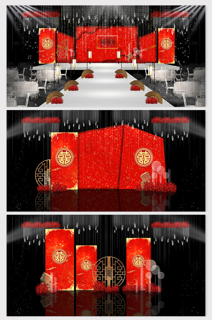 红色婚礼效果图-红色婚礼效果图图片素材-包图网