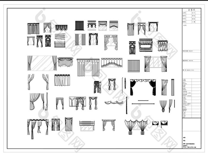 CAD窗帘立面图库