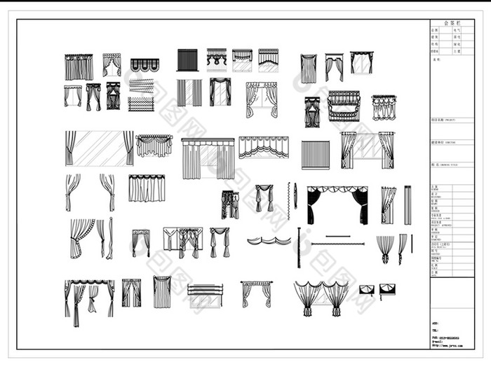 cad窗帘立面图库