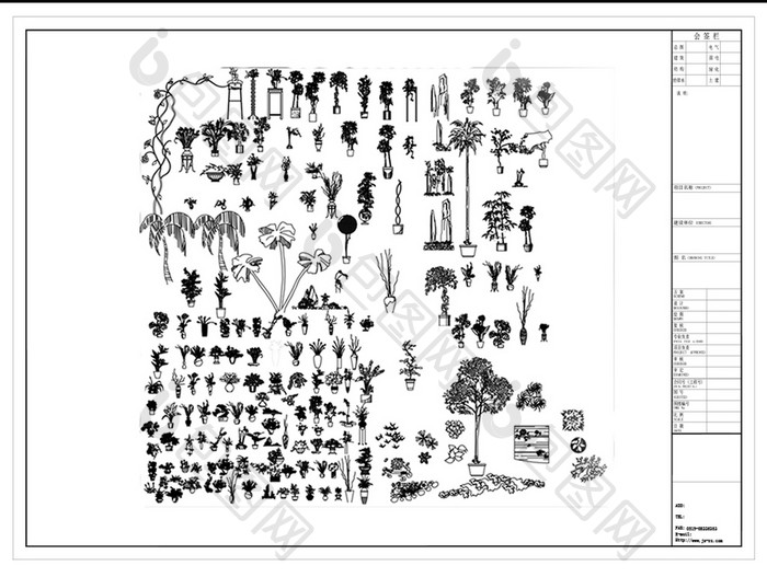 CAD绿植立面图库