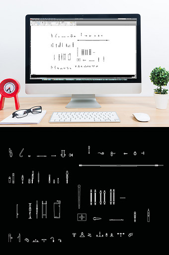 CAD五金配件图库图片