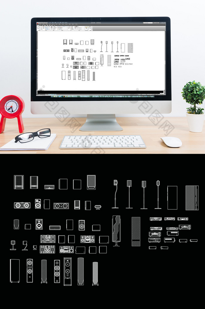 CAD音响立面模块图片图片