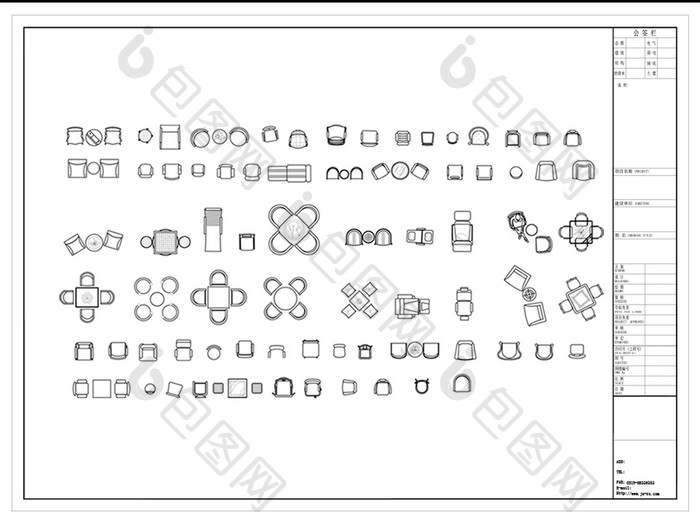 餐椅CAD平面图库