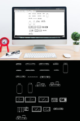厨房间CAD常用平面图库