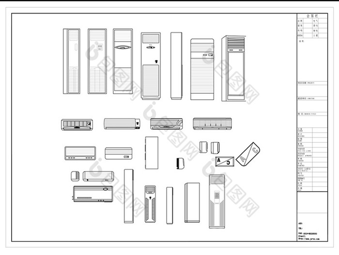 立面空调柜机cad模块